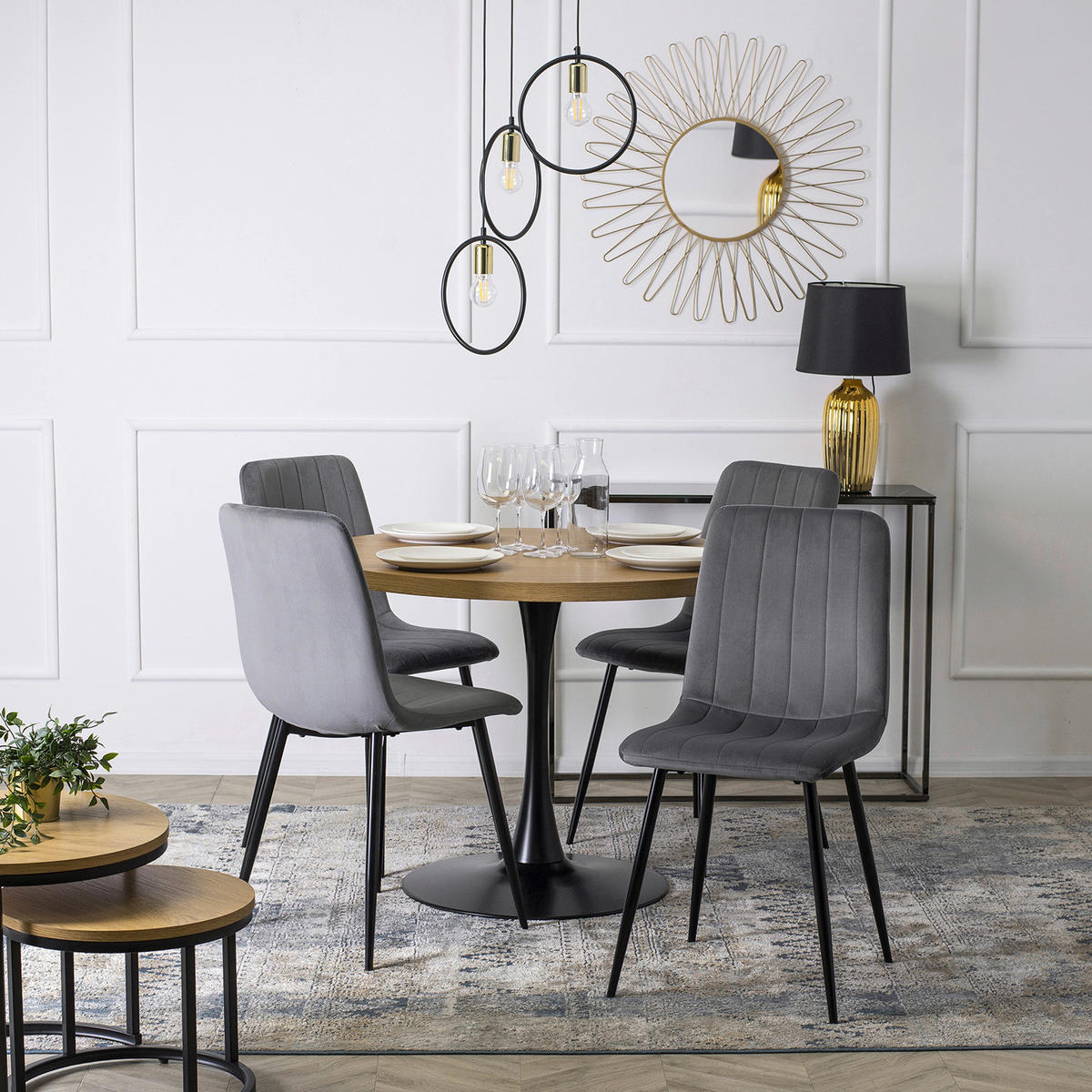 Stuhl IBIS grau Velourstoff B/H/T: ca. 43x90,5x50 cm IBIS - grau (43,00/90,50/50,00cm) - WIPMEB