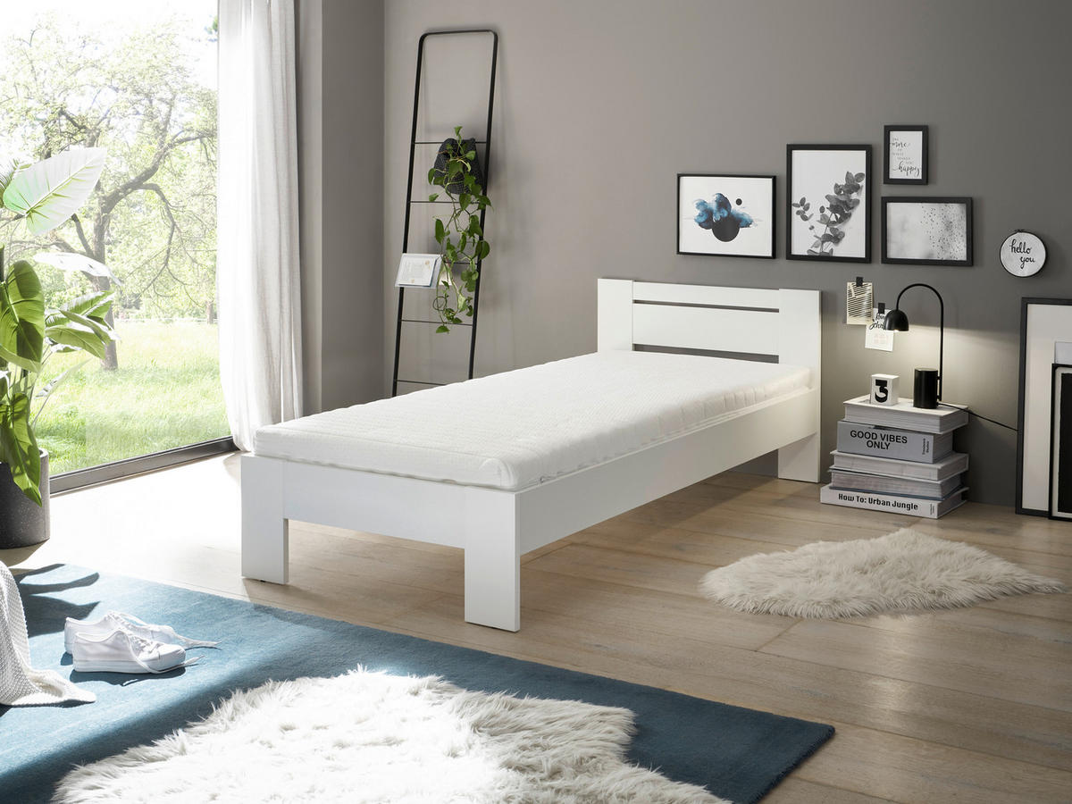 Futonbett Cannes weiß Liegefläche B/L: ca. 90x200 cm Cannes - weiß (95,00/71,00/204,00cm)