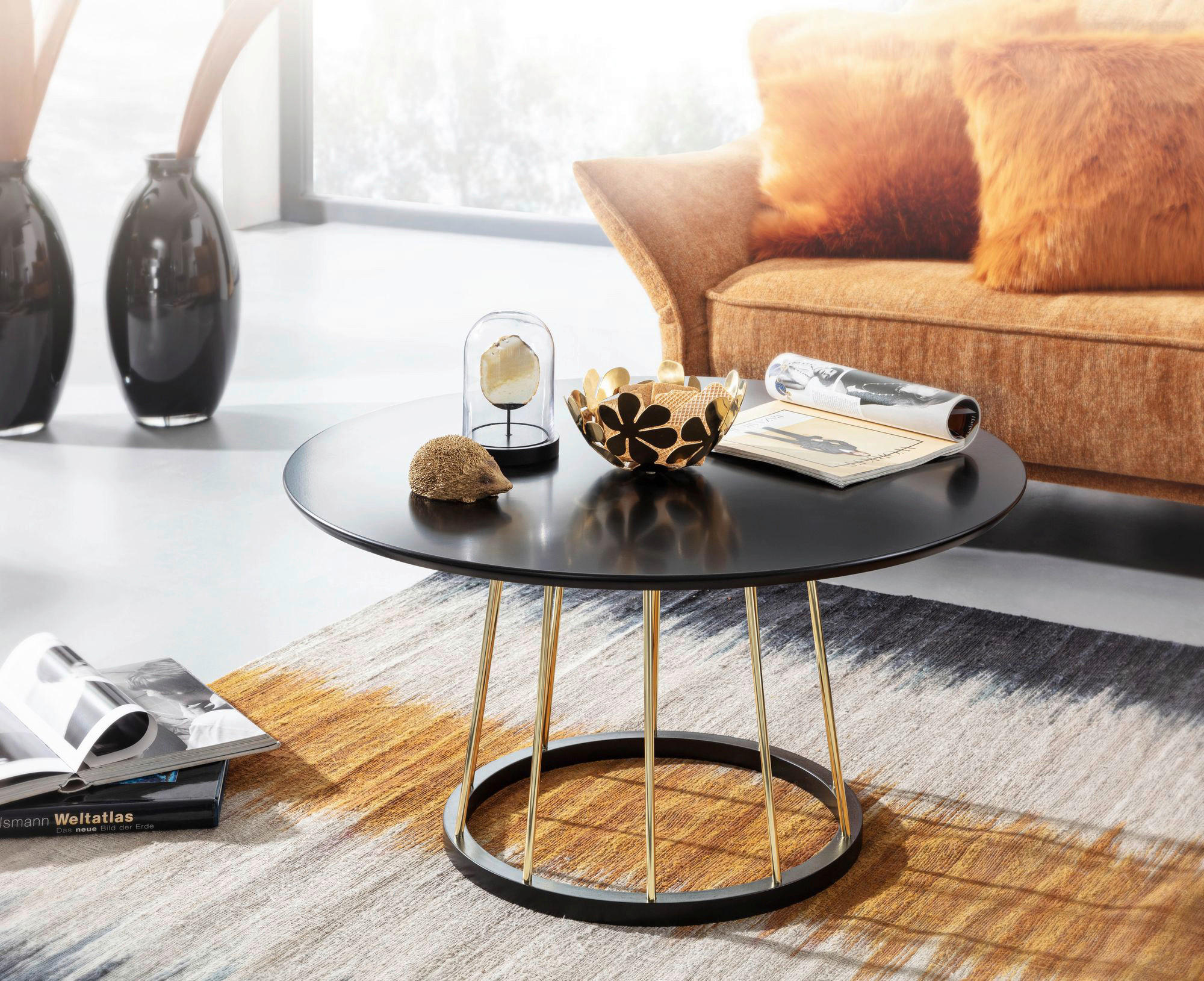 Couchtisch schwarz B/H/T: ca. 80x42x80 cm Couchtisch - schwarz (80,00/42,00/80,00cm) - Wohnling