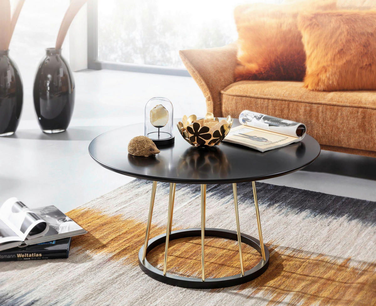 Couchtisch schwarz B/H/T: ca. 80x42x80 cm Couchtisch - schwarz (80,00/42,00/80,00cm) - Wohnling