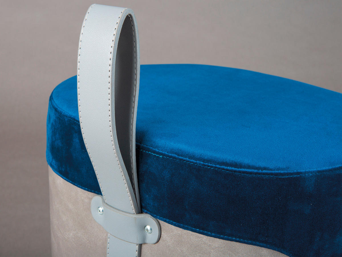 Inter Link Hocker Osane blau MDF Samtoptik B/H/T: ca. 38x43x33 cm Osane - blau (38,00/43,00/33,00cm) - Inter Link