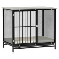 PawHut Hundekäfig grau Stahl B/H/L: ca. 55x71x80 cm Hundekäfig - schwarz/grau (80,00/55,00/71,00cm) - PawHut