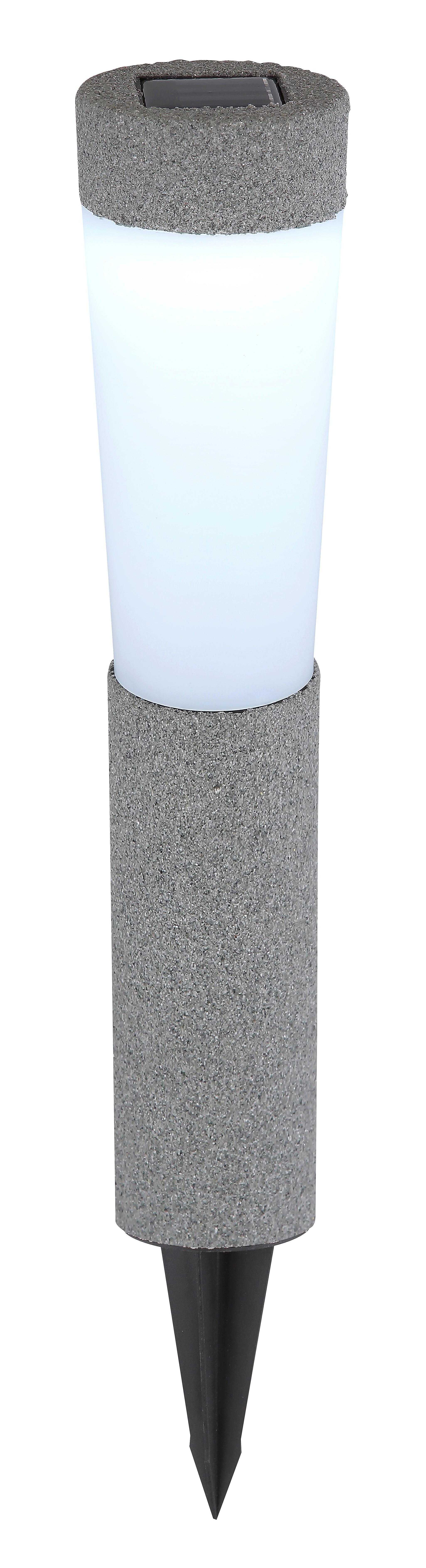 LED-Solarleuchte steingrau Kunststoff H/D: ca. 45,6x7,7 cm SOLAR - steingrau (7,70/45,60cm) - GLOBO