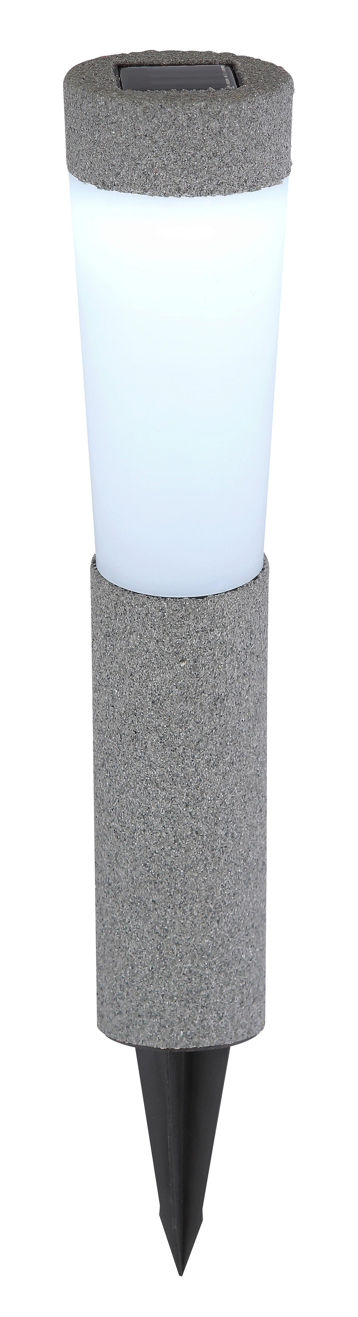 LED-Solarleuchte steingrau Kunststoff H/D: ca. 45,6x7,7 cm SOLAR - steingrau (7,70/45,60cm) - GLOBO