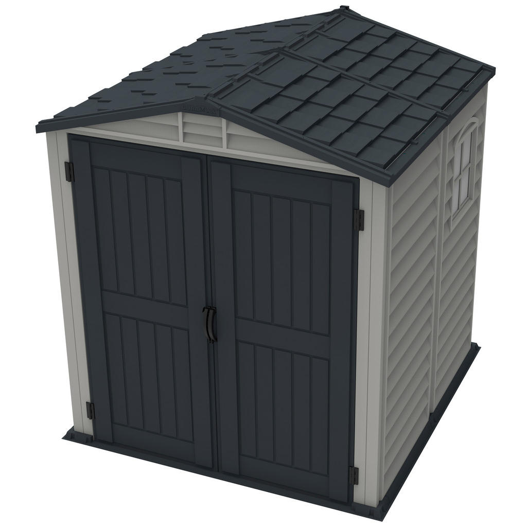 VCM Gerätehaus grau Kunststoff B/H/L: c... VCM Gerätehaus grau Kunststoff B/H/L: c...