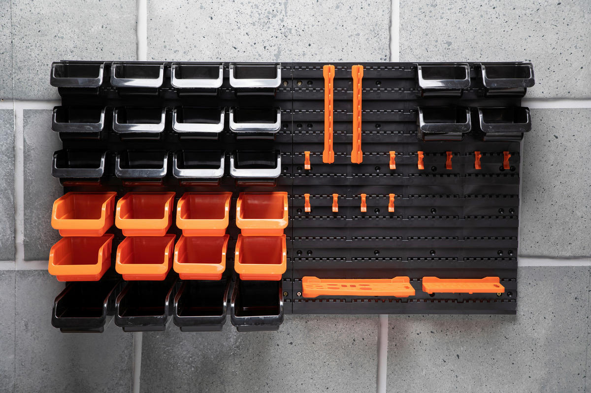 BLACK+DECKER Werkzeugwand orange B/H/L: ca. 14,2x56,3x50 cm Werkzeugwand_43tlg. - orange/schwarz (50,00/14,20/56,30cm) - BLACK+DECKER