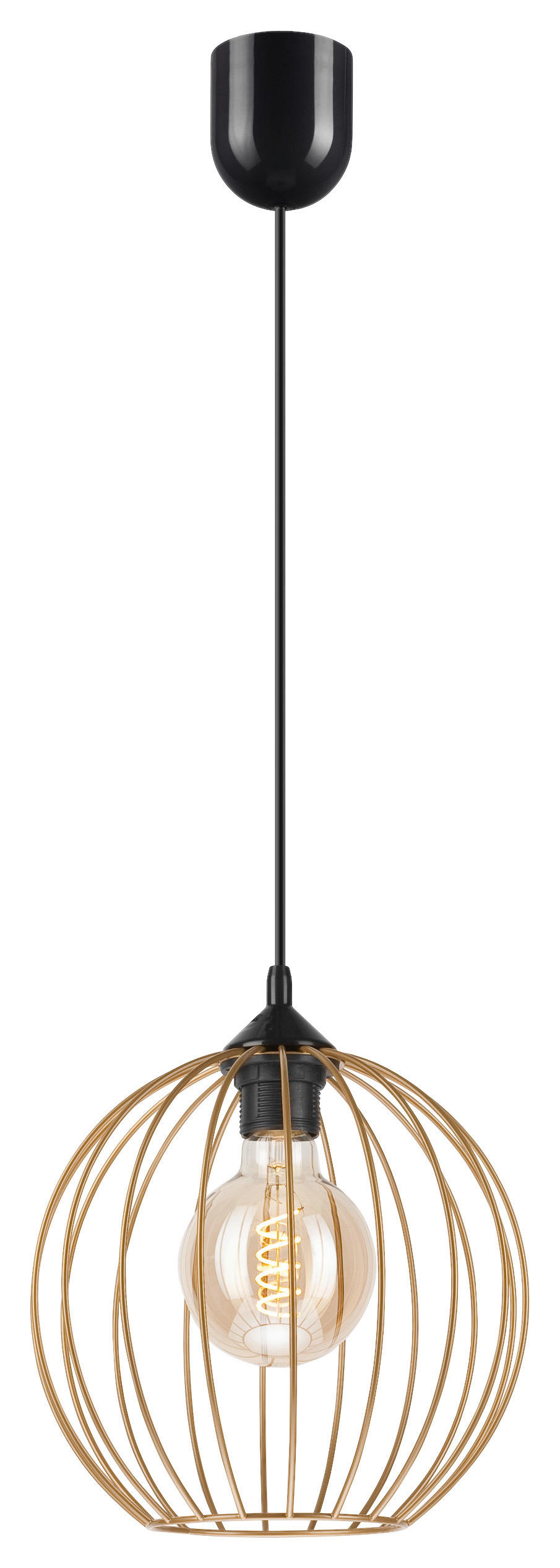 Lamkur Pendelleuchte ZOYA 45153 sand gold Stahl H/L: ca. 86x24 cm E27 1 Brennstellen Zoya - gold/sand (24,00cm) - Lamkur