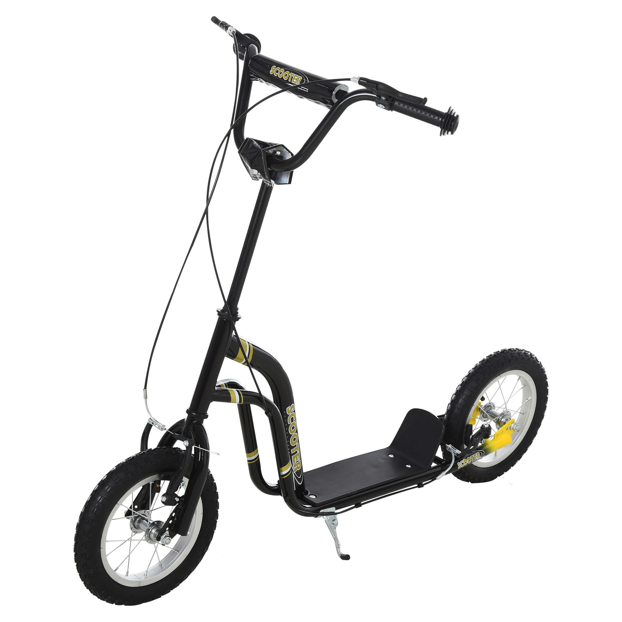 HOMCOM Tretroller schwarz Tretroller - schwarz (120,00/58,00/85,00cm) - HOMCOM