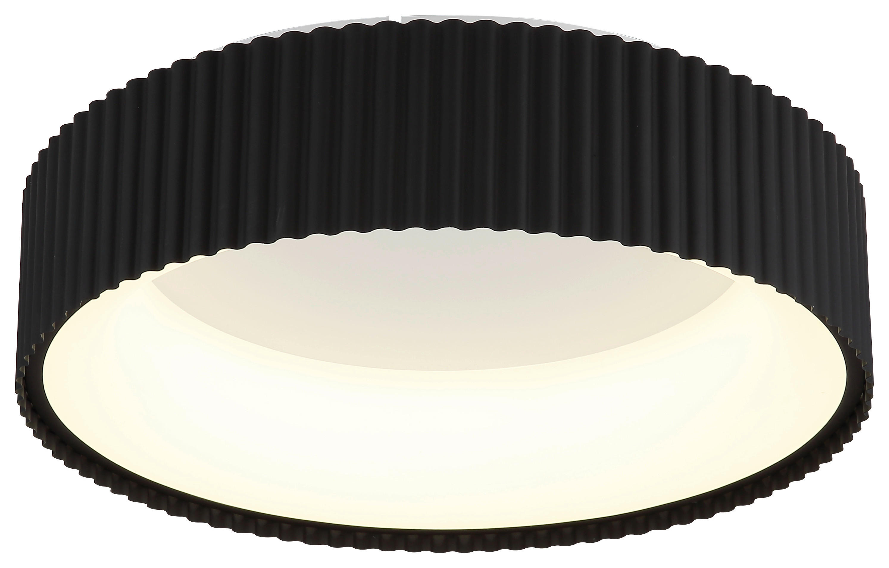 GLOBO LED-Deckenleuchte mattschwarz Opal weiß Acryl Metall H/D: ca. 13x46 cm 1 Brennstellen KEMP - weiß/Opal (46,00/13,00cm) - GLOBO