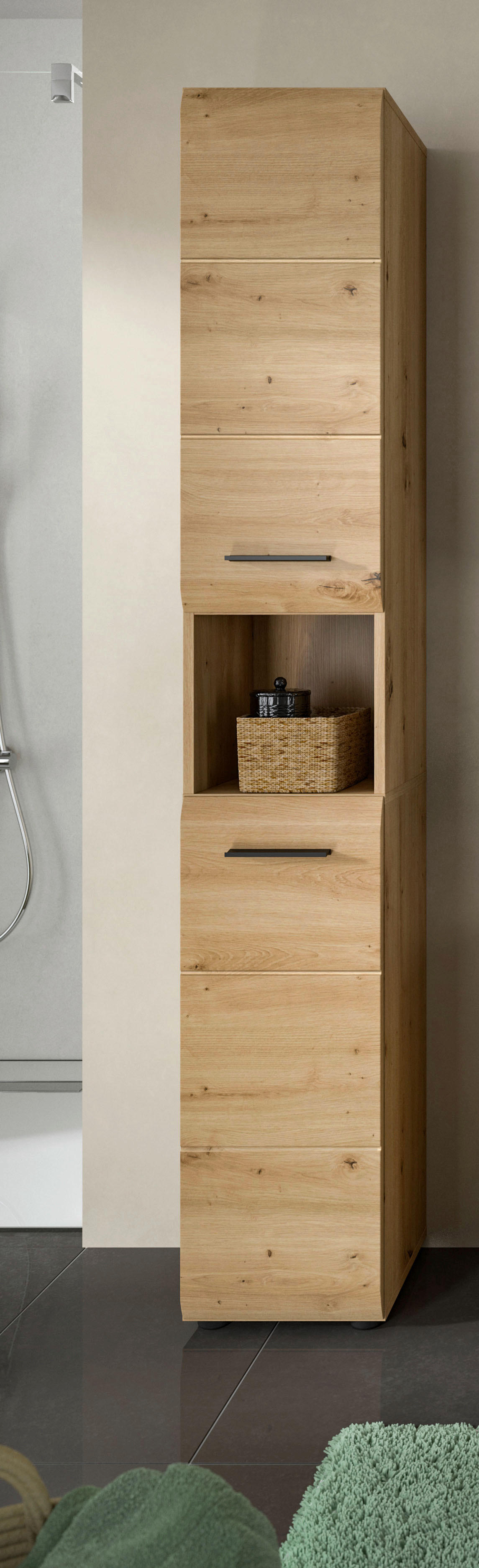 Hochschrank Ice Artisan Oak Nachbildung B/H/T: ca. 30x185x30 cm Ice - (30,00/185,00/30,00cm) - xonox.home