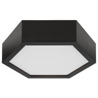 Lamkur Deckenleuchte dunkelbraun Glas Holz B/H/L: ca. 33x12x33 cm 1 Brennstellen Hex - dunkelbraun (33,00/33,00/12,00cm) - Lamkur