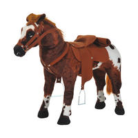 HOMCOM Kinder Schaukelwippe B/H/L: ca. 28x60x85 cm Kinder_Reitpferd - braun (85,00/28,00/60,00cm) - HOMCOM