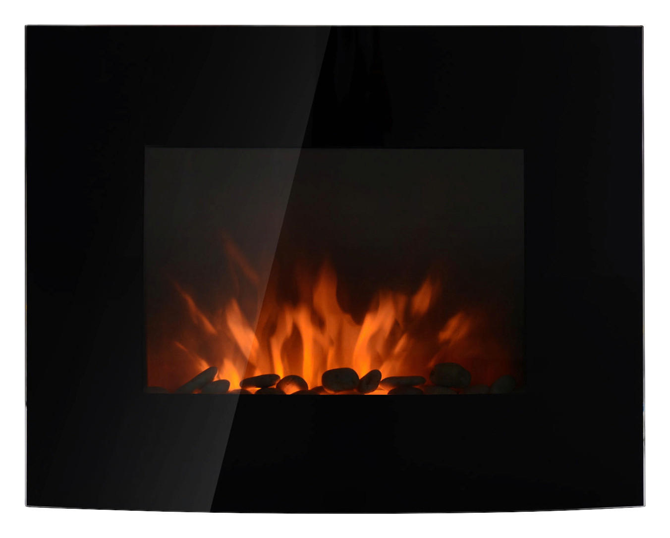 HOMCOM Elektrischer-Kamin  MH820-052 schwarz Metall Glas B/H/T: ca. 88,5x56x13,5 cm ca. 2000 W Elektrokamin 820-052 - schwarz (88,50/56,00/13,50cm) - HOMCOM