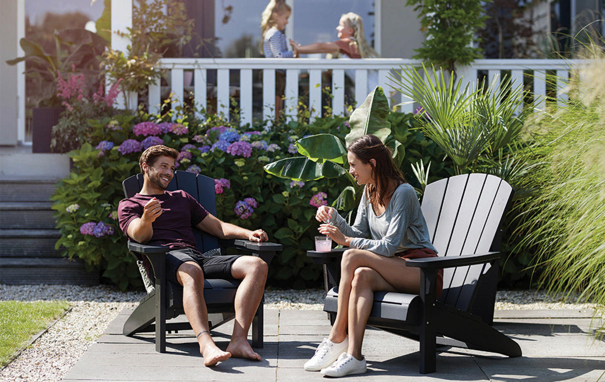 Jardin Gartenstuhl Troy Graphit Kunststoff B/H/L: ca. 65x23x100 cm Troy - Graphit/grau (100,00/65,00/23,00cm) - Jardin