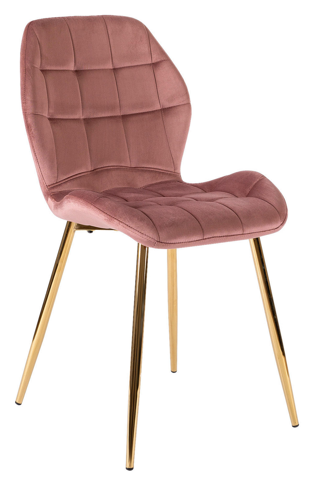 Stuhl LUCKY rosé Velourstoff B/H/T: ca. 47x86x58 cm LUCKY - rosé (47,00/86,00/58,00cm) - WIPMEB