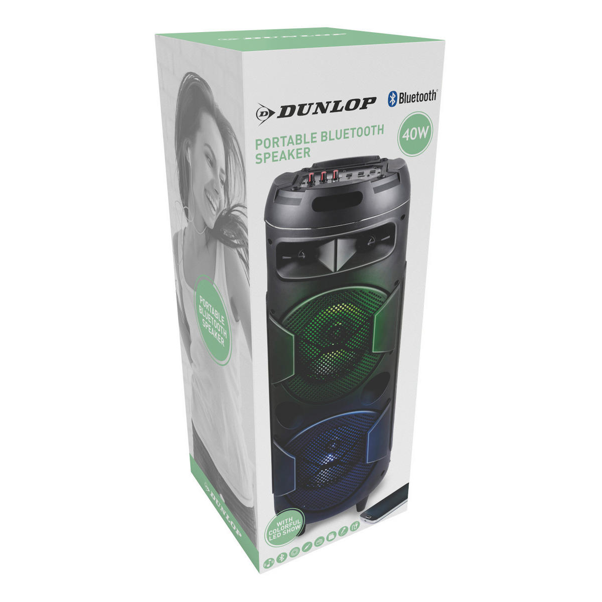 Dunlop Lautsprecher MW-538 schwarz Bluetooth-Partylautsprecher_MW-538 - schwarz - Dunlop