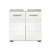Waschbeckenunterschrank Copa hellgrau weiß Hochglanz B/H/T: ca. 60x56x32 cm Copa - hellgrau/weiß (60,00/56,00/32,00cm) - xonox.home