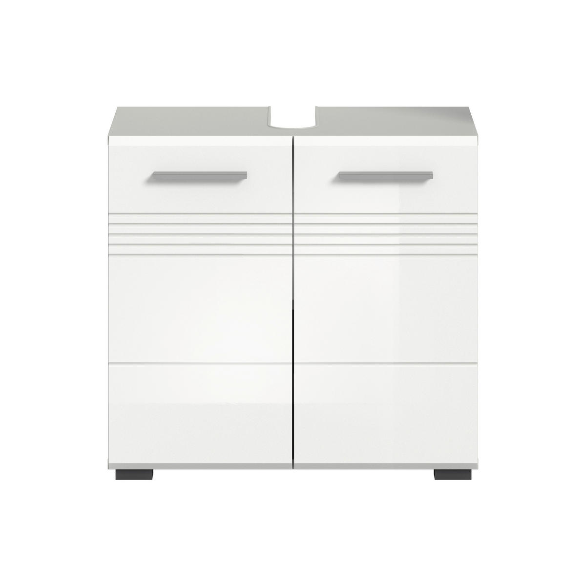 Waschbeckenunterschrank Copa hellgrau weiß Hochglanz B/H/T: ca. 60x56x32 cm Copa - hellgrau/weiß (60,00/56,00/32,00cm) - xonox.home