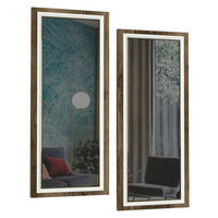 Wandspiegel Sansa walnuss Nachbildung weiß B/H/T: ca. 30x70x3 cm Sansa - weiß/walnuss (30,00/70,00/3,00cm) - moebel17