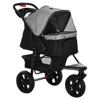 PawHut Hunde-Zubehör grau Polypropylen B/H/L: ca. 57,5x109,5x106,5 cm Hundewagen - grau (106,50/57,50/109,50cm) - PawHut