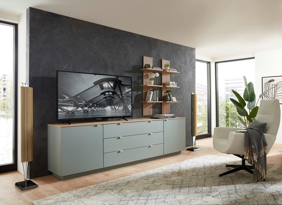 Sideboard Core salbei Eiche Artisan Nachbildung B/H/T: ca. 240x77x44 cm Core - Eiche/salbei (240,00/77,00/44,00cm)