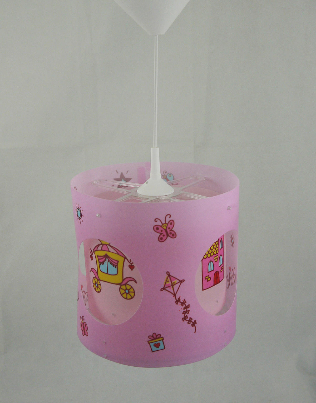 Niermann Dreh-Pendelleuchte Princess rosa Kunststoff H/D: ca. 27x25 cm E27 Dreh-Pendelleuchte_Prinzessin - rosa (25,00/27,00cm) - Niermann