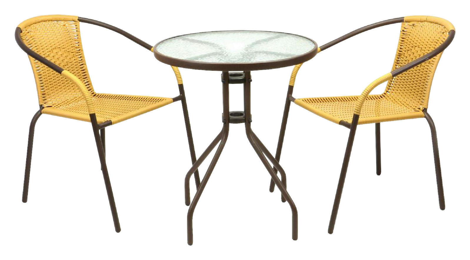 VCM Balkon-Set beige Polyrattan B/H/T: ca. 53x73x60 cm Balkonset - beige/braun (53,00/73,00/60,00cm) - VCM