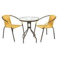 VCM Balkon-Set beige Polyrattan B/H/T: ca. 53x73x60 cm Balkonset - beige/braun (53,00/73,00/60,00cm) - VCM