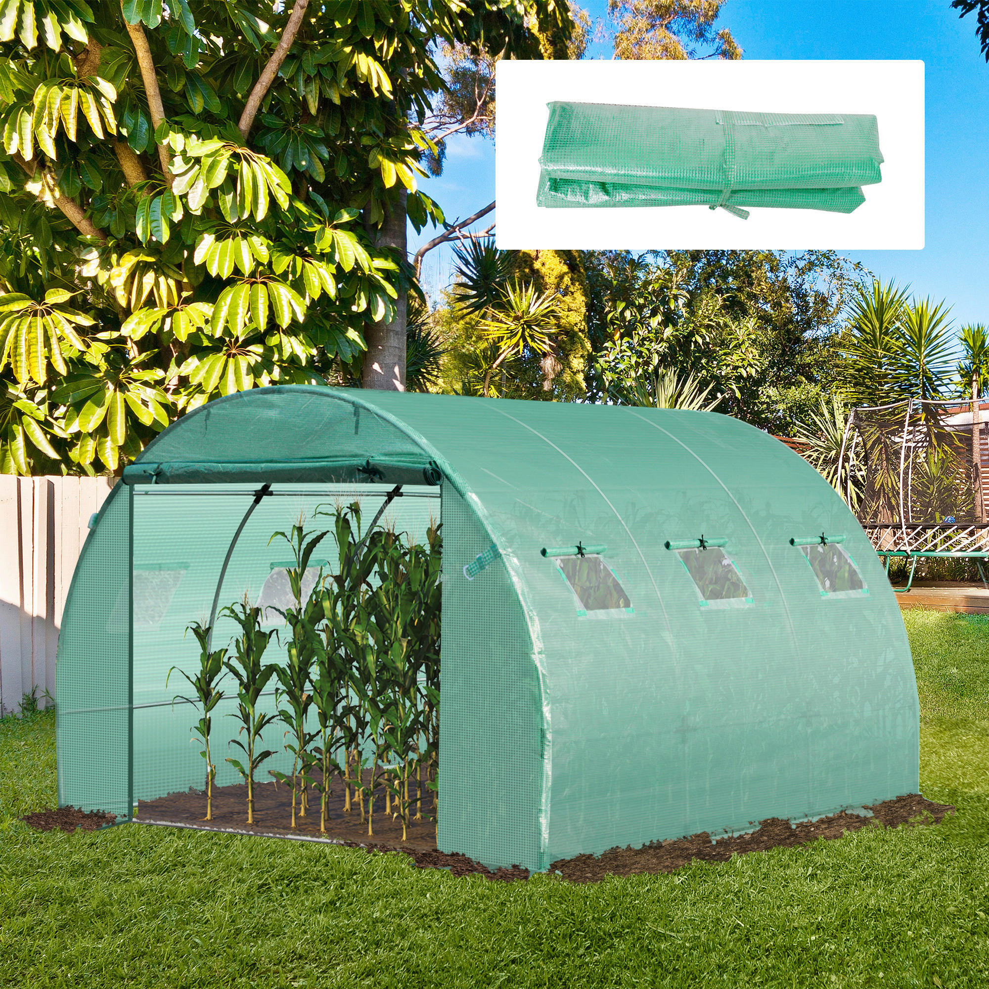 Thumbnail - Outsunny Ersatzfolie grün Polyethylen B/H/L: ca. 300x200x300 cm