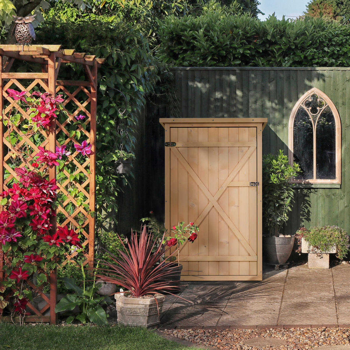 Outsunny Gartenhaus natur B/H/L: ca. 56x115x75 cm Gartenhaus - natur (75,00/56,00/115,00cm) - Outsunny