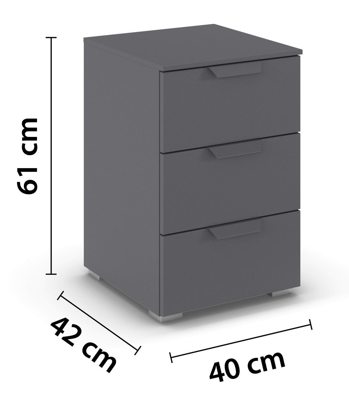 Nachtkonsole Aditio grau B/H/T: ca. 40x61x42 cm Aditio - Alu/grau (40,00/61,00/42,00cm)