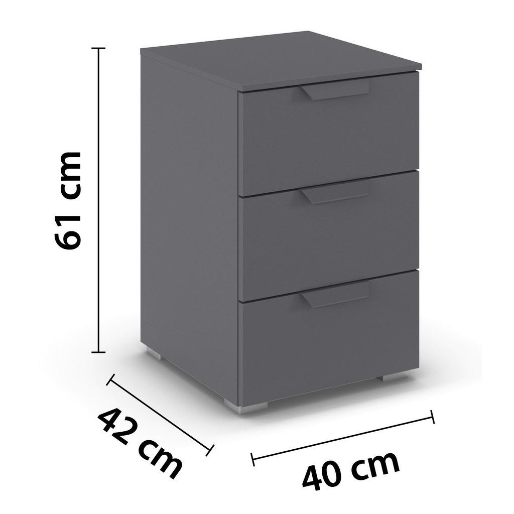Thumbnail - Nachtkonsole Aditio grau B/H/T: ca. 40x61x42 cm