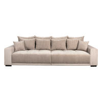 Big Sofa Xantia new 1 beige Velourstoff B/H/T: ca. 318x94x120 cm Xantia new 1 - beige/schwarz (318,00/94,00/120,00cm)