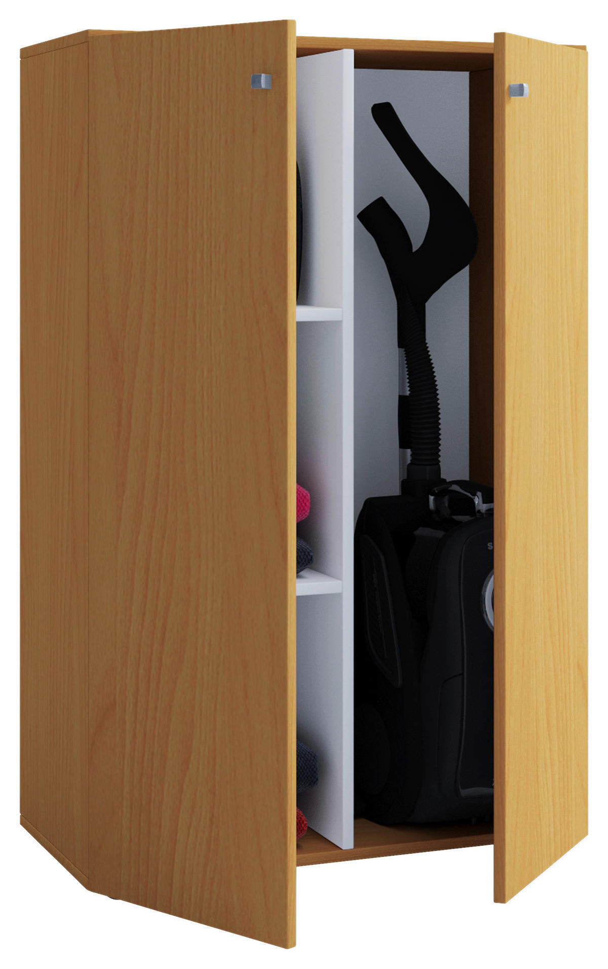Putzschrank Lona XL Putzschrank buche Nachbildung weiß B/H/T: ca. 70x105x39 cm Lona XL Putzschrank - weiß/buche (70,00/105,00/39,00cm) - VCM Möbel