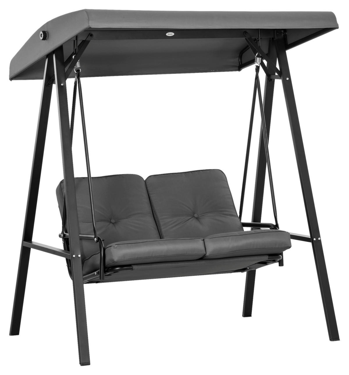 Outsunny Hollywoodschaukel dunkelgrau Polyester B/H/L: ca. 116x172x145 cm Hollywoodschaukel - dunkelgrau (145,00/116,00/172,00cm) - Outsunny