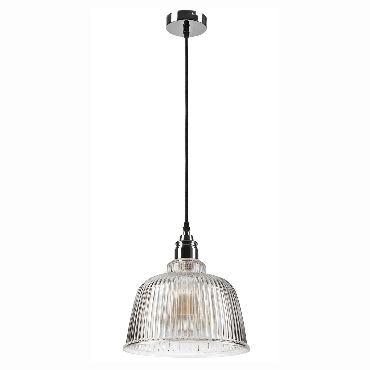 Lamkur Pendelleuchte ASTA 41919 Chrom Glas Stahl H/L: ca. 81x28 cm E27 1 Brennstellen Asta - Chrom (28,00cm) - Lamkur