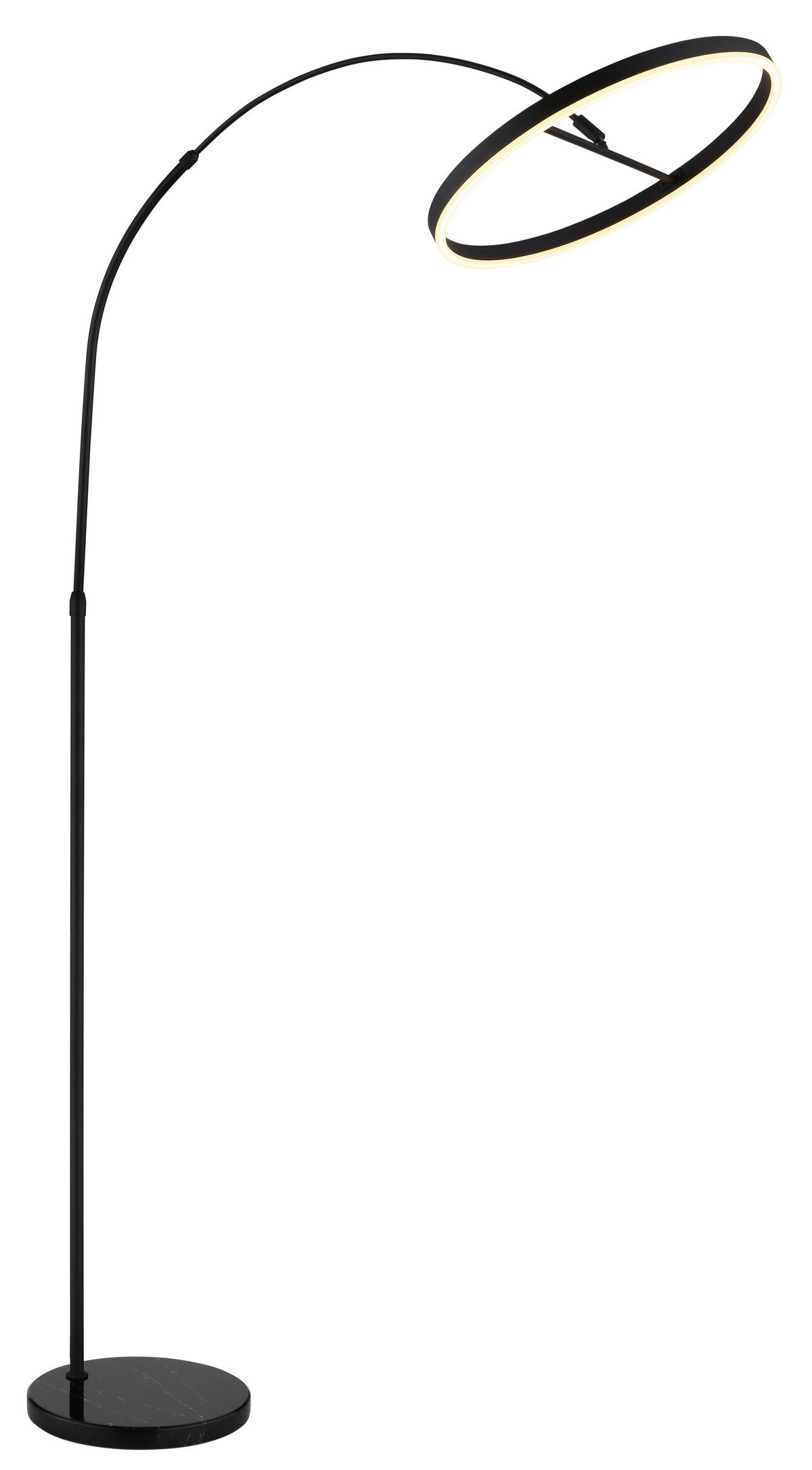 GLOBO LED-Stehleuchte mattschwarz Opal Kunststoff Metall Marmor B/H/L: ca. 50x203x107 cm 1 Brennstellen JERROLD - Opal/mattschwarz (107,00/50,00/203,00cm) - GLOBO