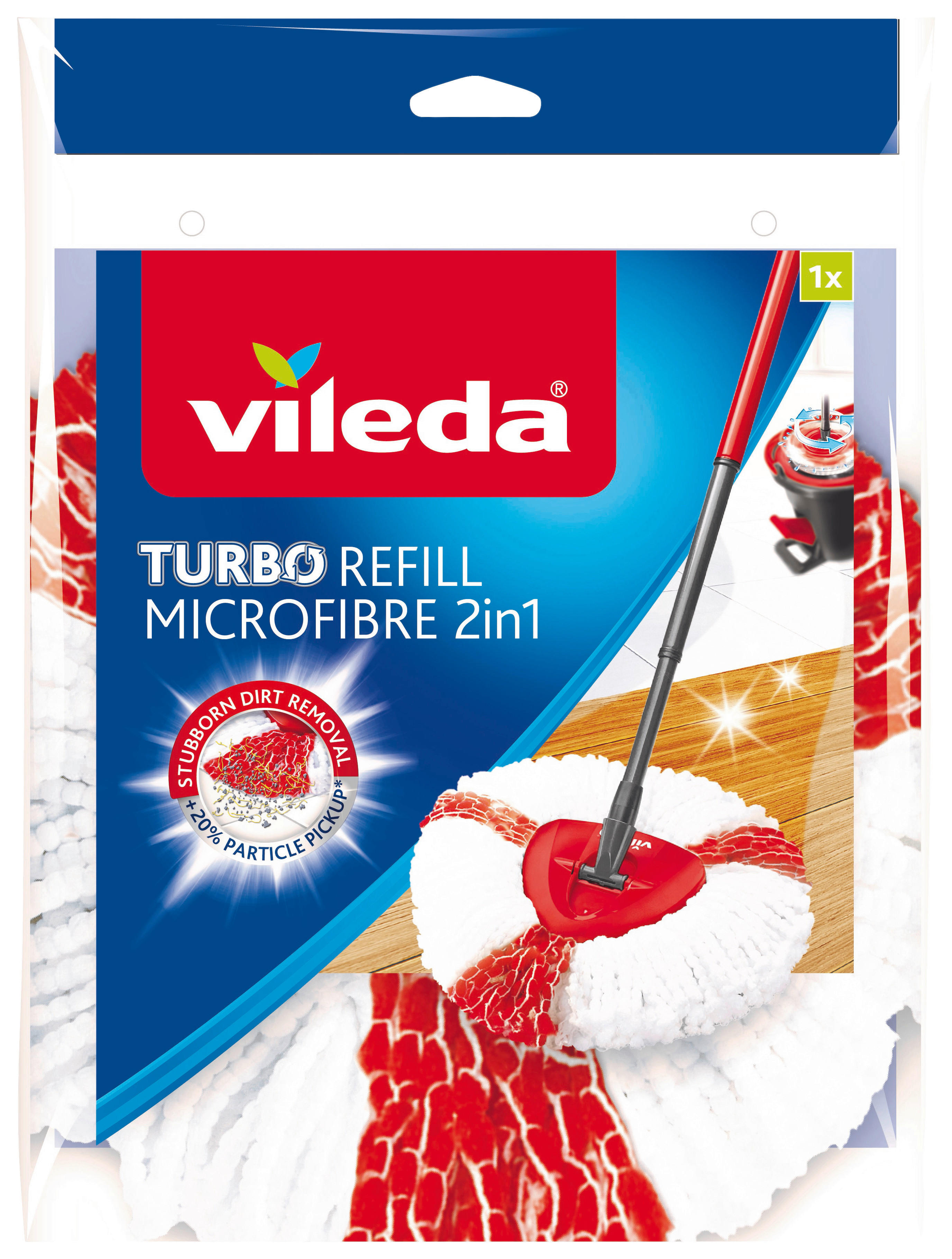 Vileda Ersatzbezug weiß B/H/L: ca. 22x5x30 cm Ersatzkopf_TURBO - weiß/rot (30,00/22,00/5,00cm) - Vileda