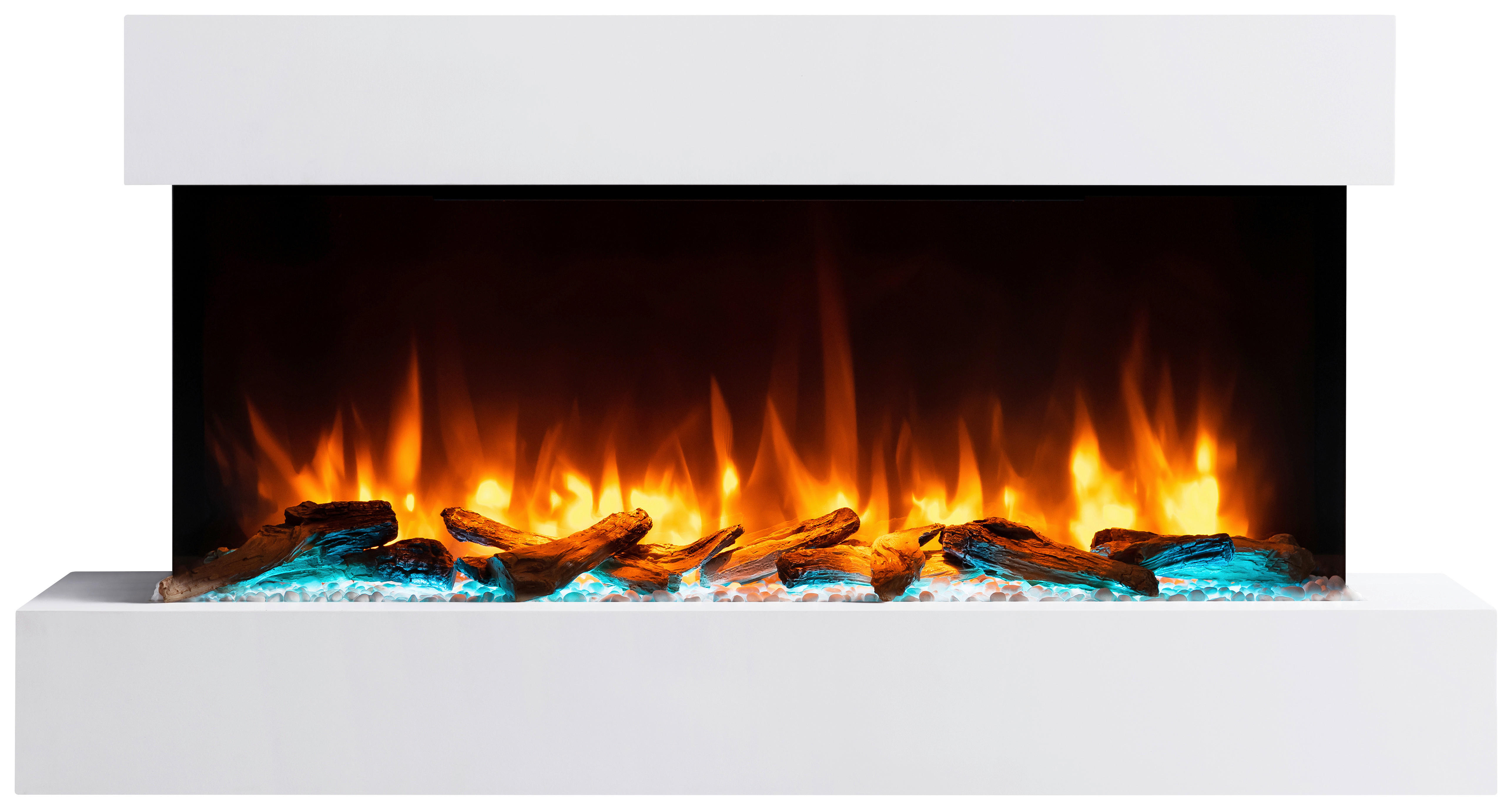 Balderia Wandkamin Ignis weiß MDF B/H/T: ca. 110x57,3x25 cm ca. 2000 W Elekt.-Kamin Ignis EF197A-MT197C - weiß (110,00/57,30/25,00cm) - Balderia