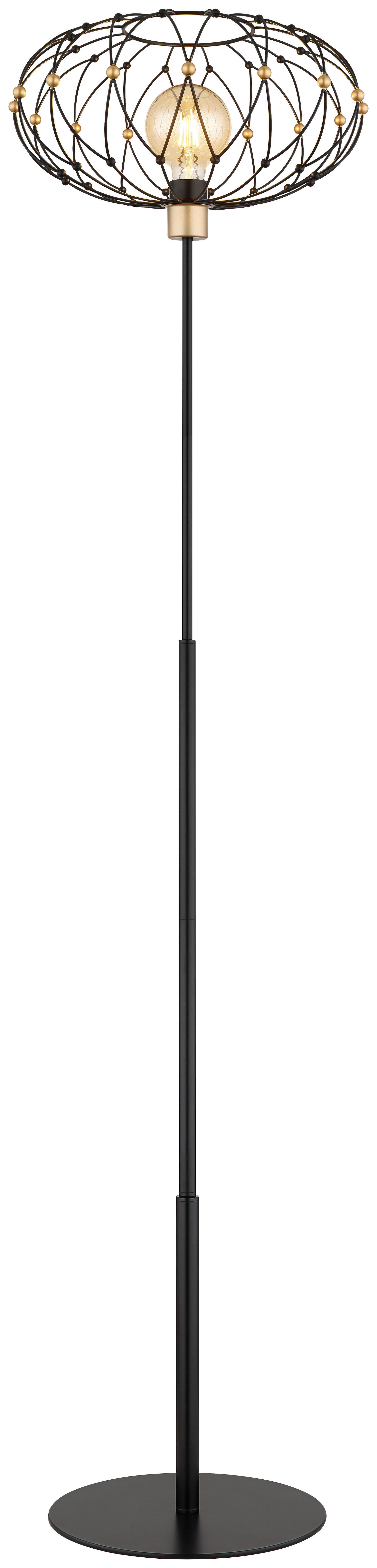 GLOBO Stehleuchte mattschwarz Metall H/D: ca. 162x40 cm E27 1 Brennstellen GREYS - mattschwarz (40,00/162,00cm) - GLOBO