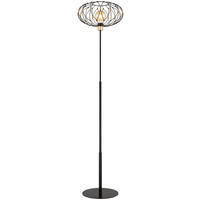 GLOBO Stehleuchte mattschwarz Metall H/D: ca. 162x40 cm E27 1 Brennstellen GREYS - mattschwarz (40,00/162,00cm) - GLOBO