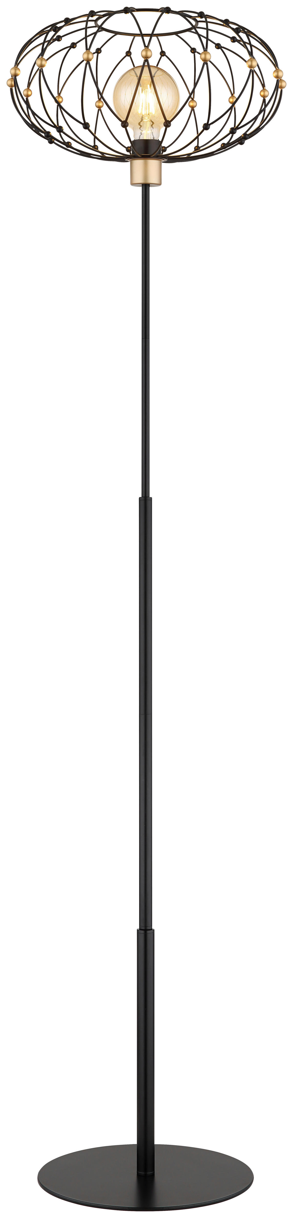 GLOBO Stehleuchte mattschwarz Metall H/D: ca. 162x40 cm E27 1 Brennstellen GREYS - mattschwarz (40,00/162,00cm) - GLOBO