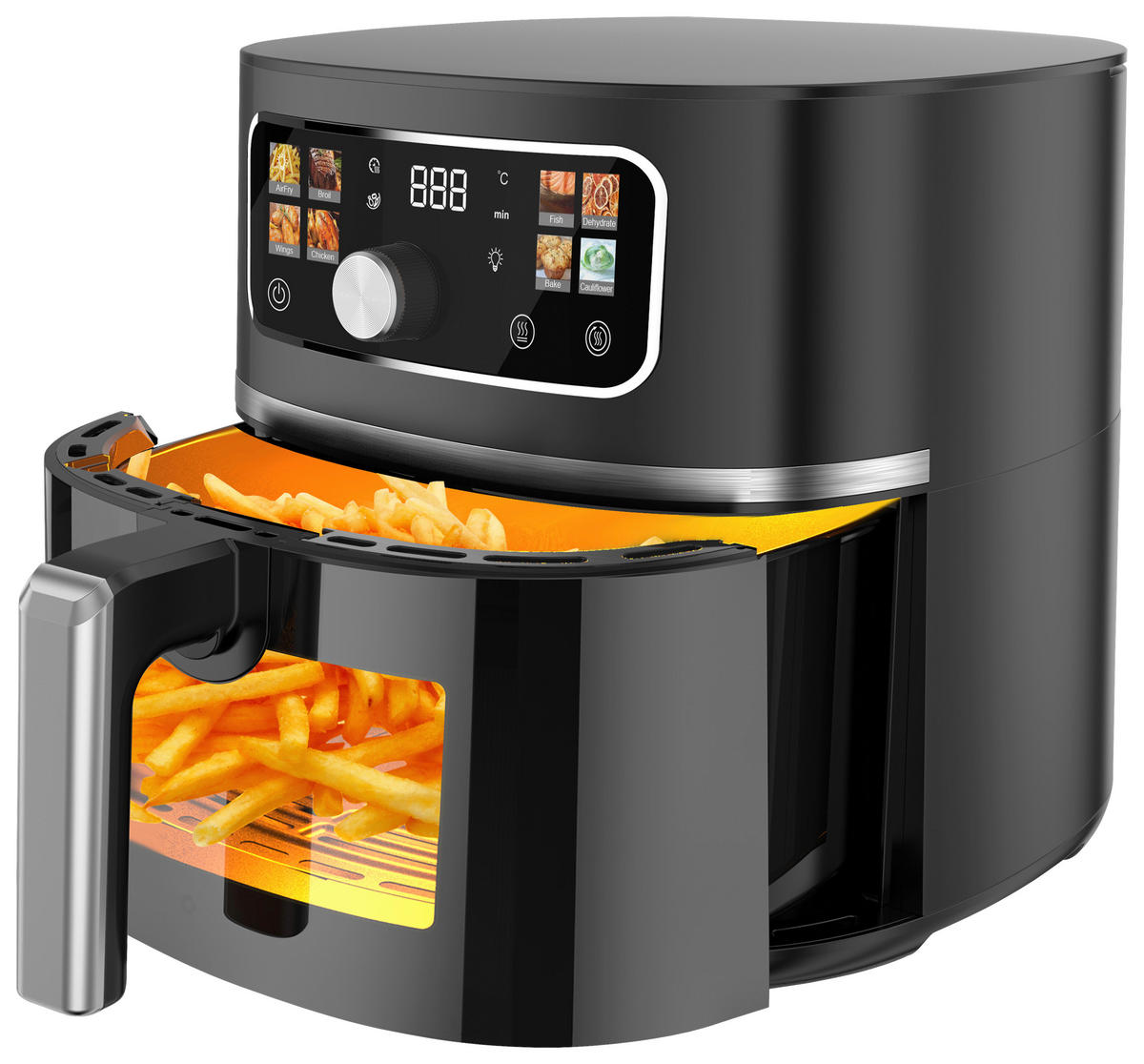 Emerio Heißluftfritteuse AF-132740.2 schwarz Kunststoff B/H/L: ca. 29,1x28x36,2 cm ca. 5,7 l Heißluftfritteuse_Kuba - schwarz (36,20/29,10/28,00cm) - Emerio