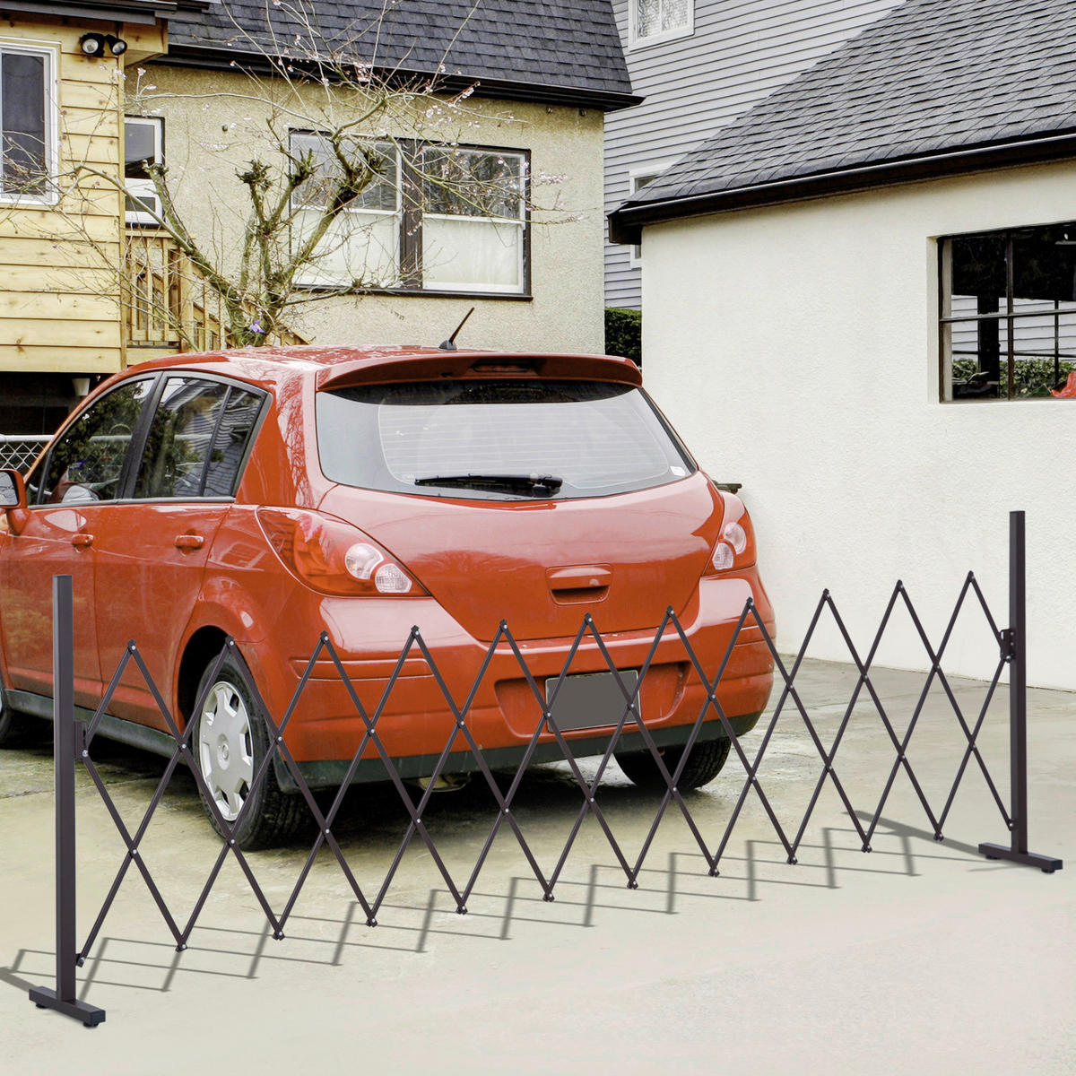 Outsunny Scherengitter dunkelbraun Aluminium B/H/L: ca. 31x103,5x300 cm Scherengitter - dunkelbraun (300,00/31,00/103,50cm) - Outsunny