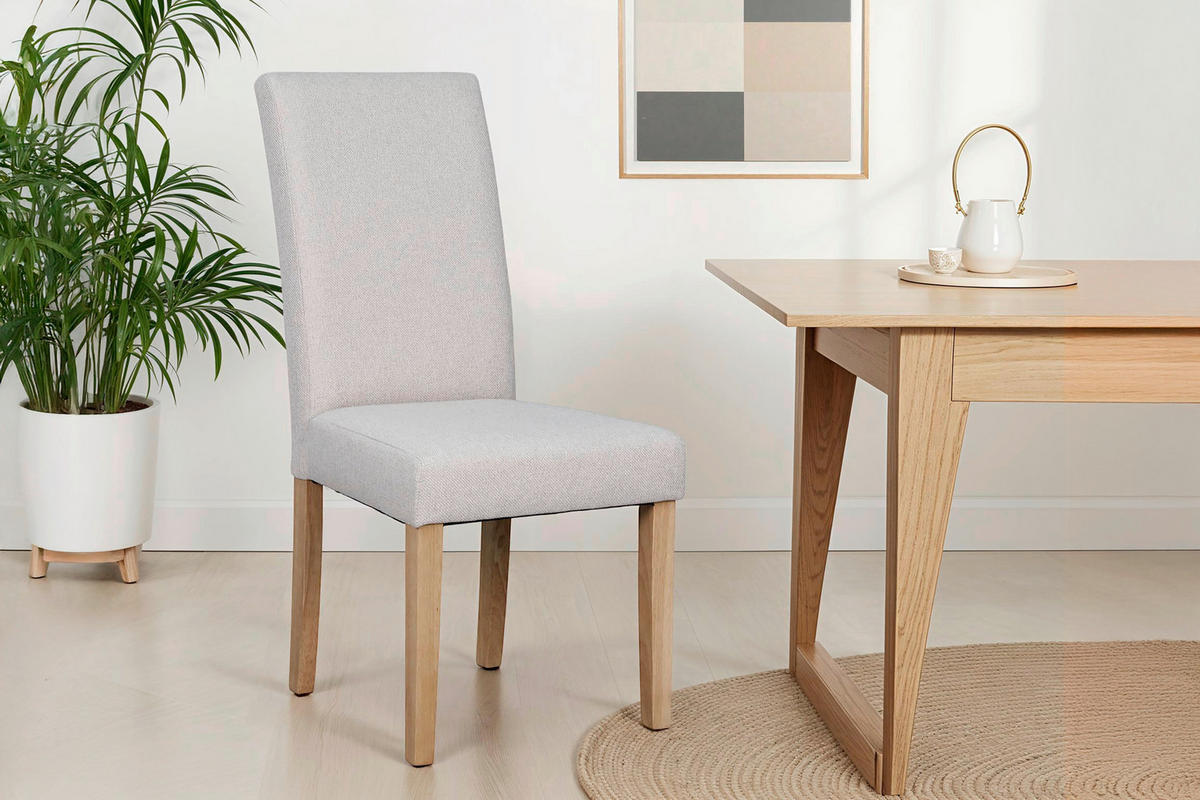 Stuhl ELIAS natur taupe Webstoff B/H/T: ca. 47x99,5x60 cm ELIAS - natur/taupe (47,00/99,50/60,00cm) - byLIVING