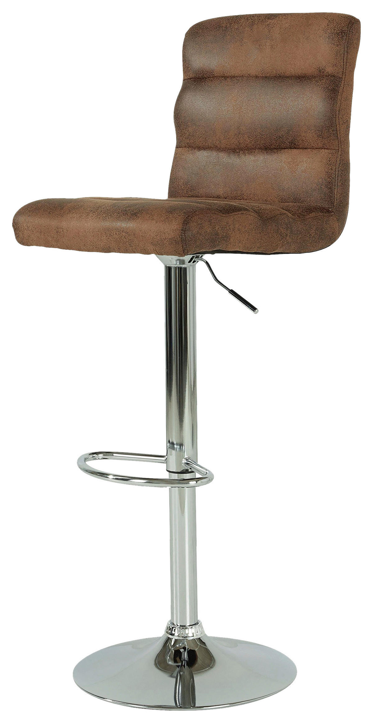 Barhocker PHIL  2er-Set braun Vintage Chrom Kunstleder Metall PHIL  2er-Set - braun/Chrom - byLIVING