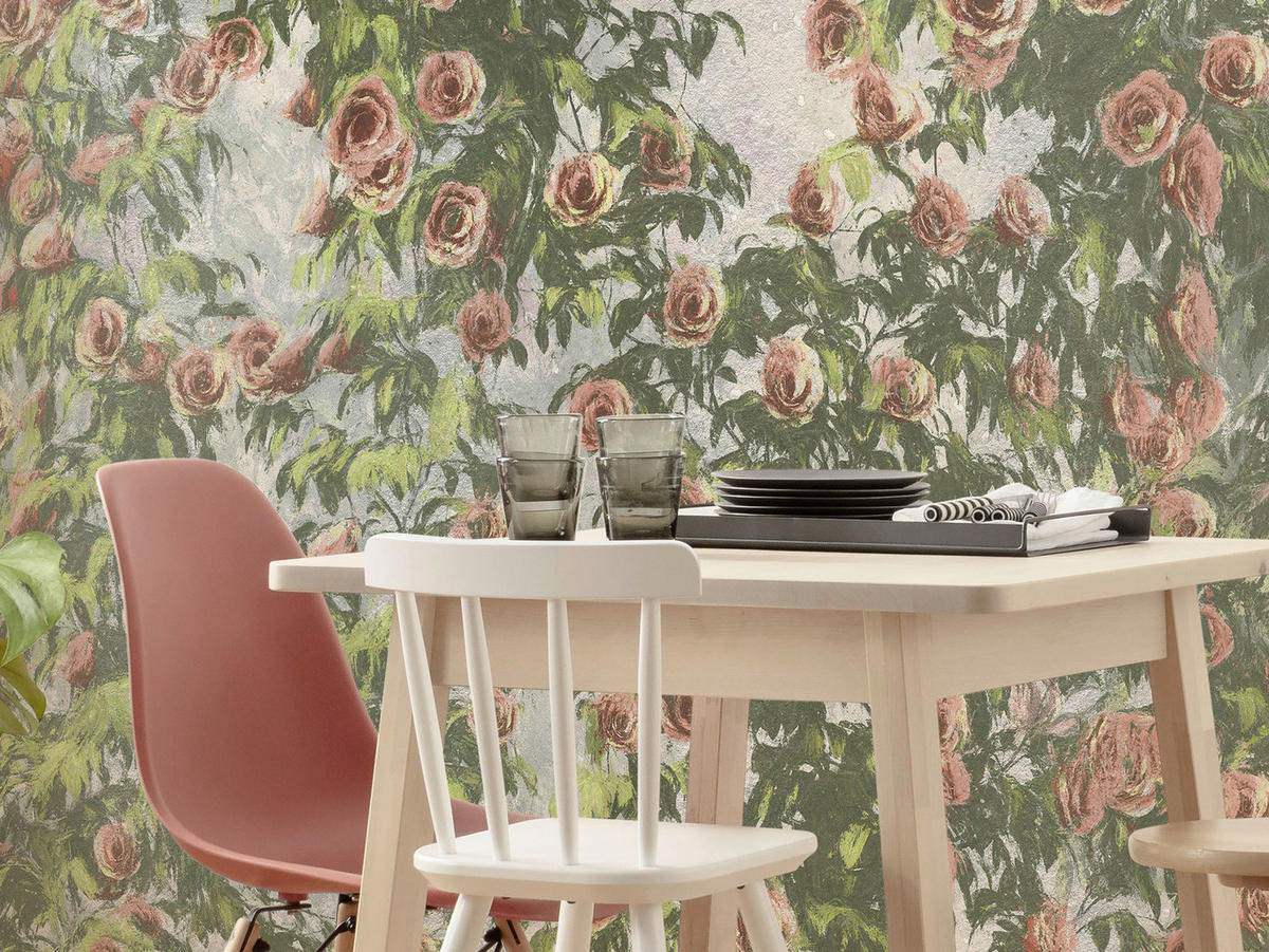 Komar Fototapete Wall Roses B/L: ca. 300x250 cm Wall Roses - (300,00/250,00cm) - Komar