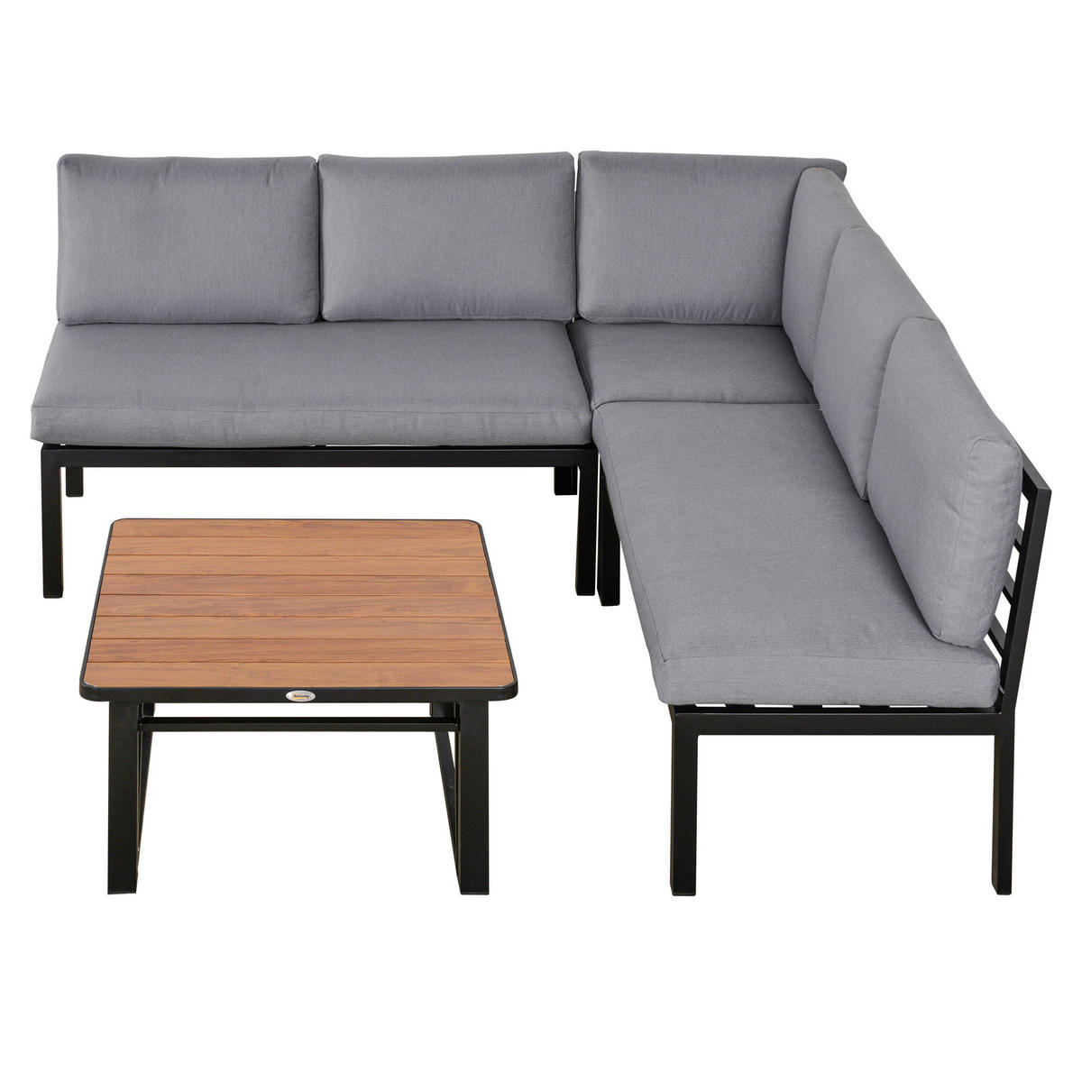 Outsunny Gartensitzgarnitur grau Aluminium B/H/L: ca. 65x73x120 cm Gartensitzgarnitur - grau (120,00/65,00/73,00cm) - Outsunny