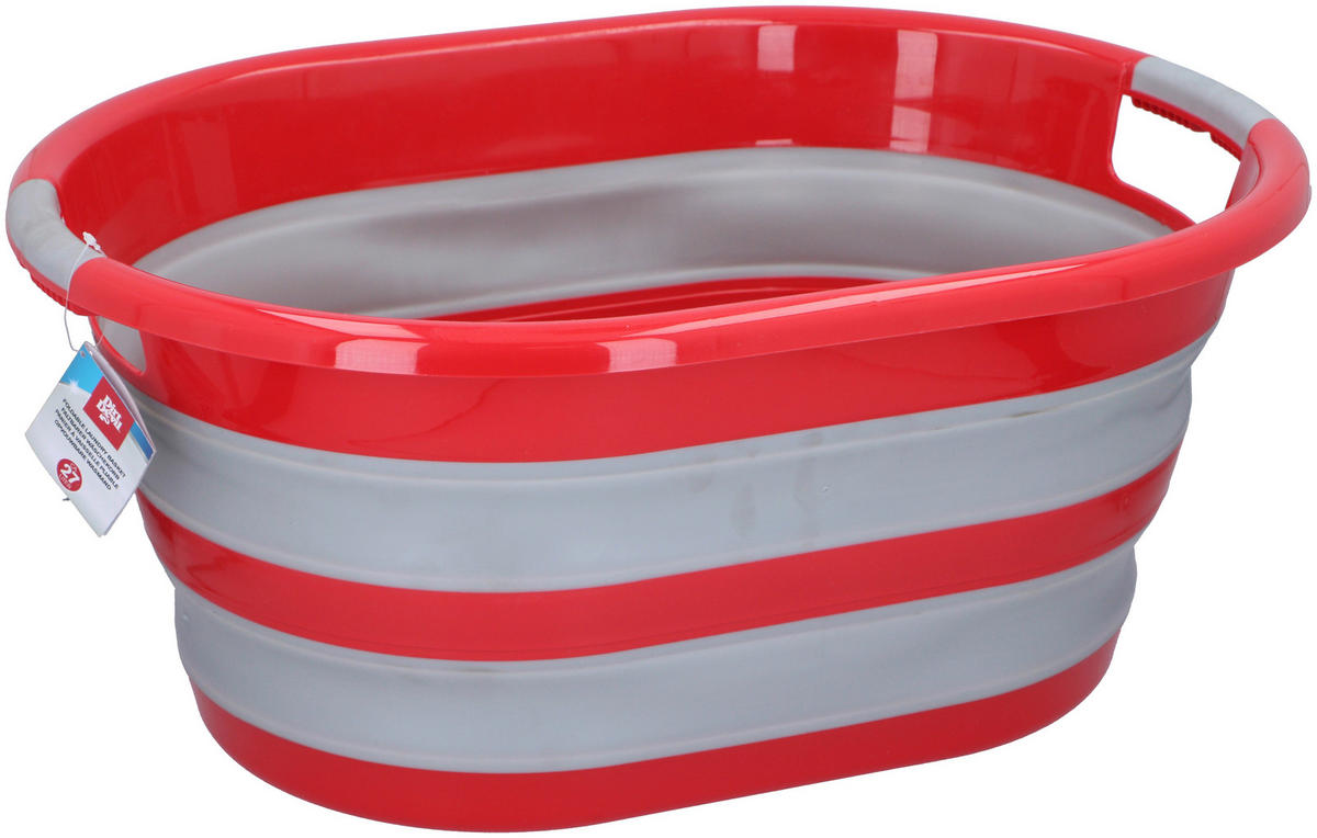 Dirt Devil Wäschekorb grau B/H/L: ca. 60x30x45 cm Faltbarer_Wäschekorb 27l - rot/grau (45,00/60,00/30,00cm) - Dirt Devil