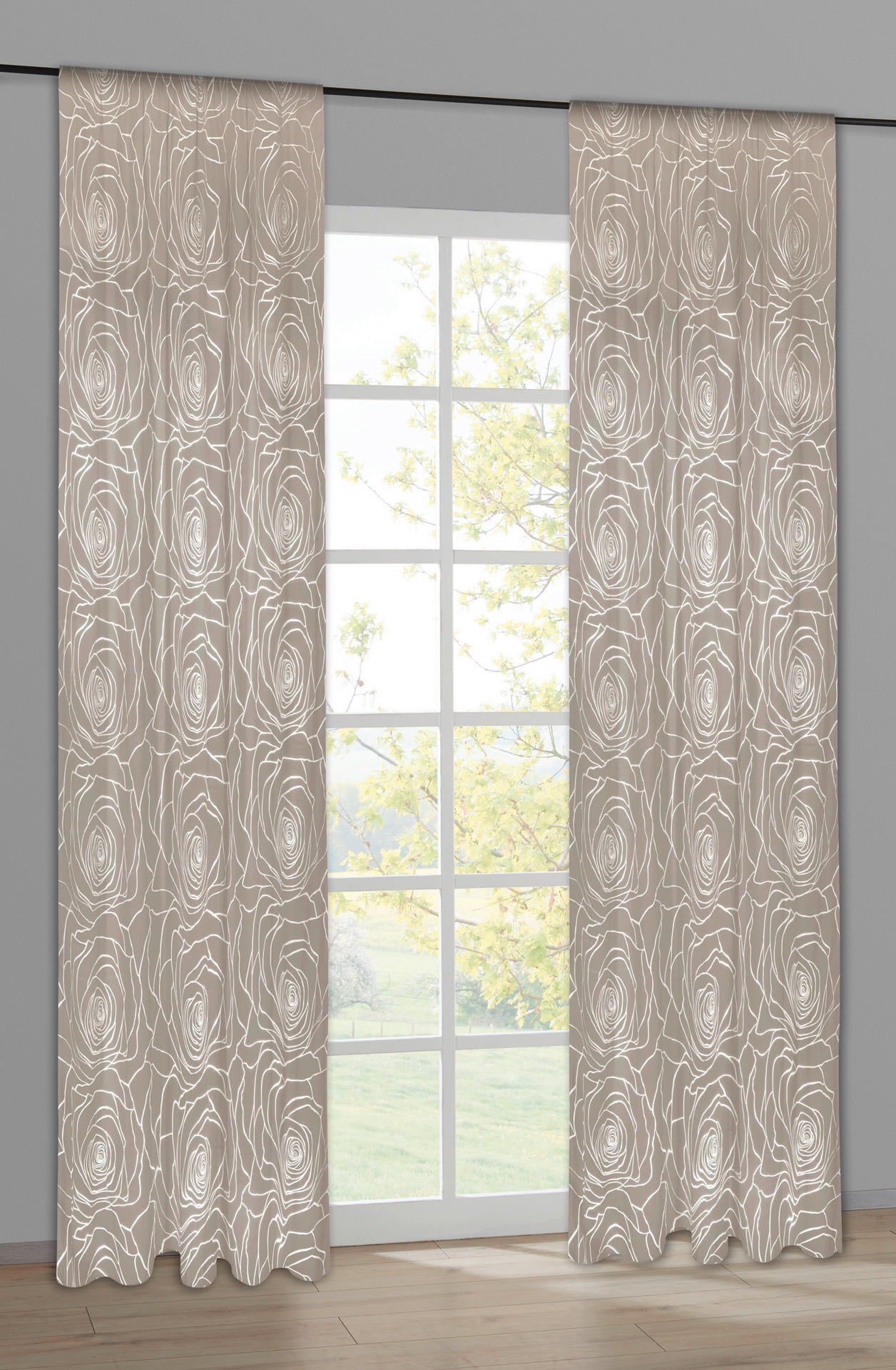 Verdunklungsvorhang Roses kitt B/L: ca. 140x245 cm Roses - kitt (140,00/245,00cm)